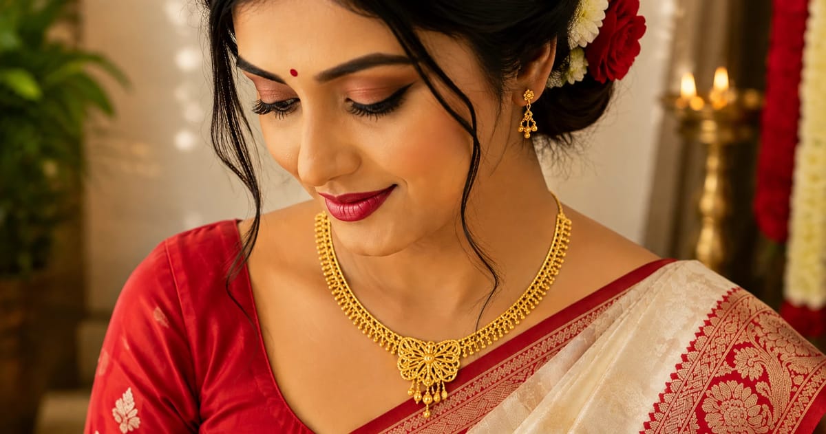 Simple lightweight gold necklace for daily wear