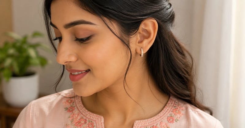 Small diamond hoop earrings suited to daily wear