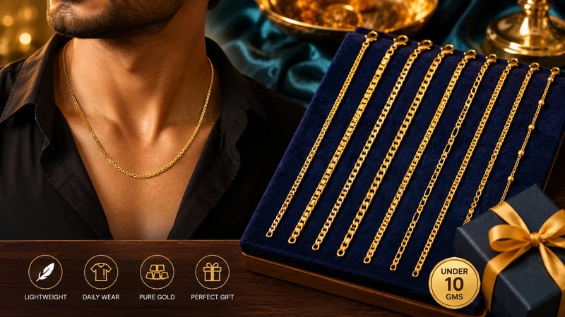 Gold Chain Under 10 Gms for Men showing a man is wearing the chain suitable to him